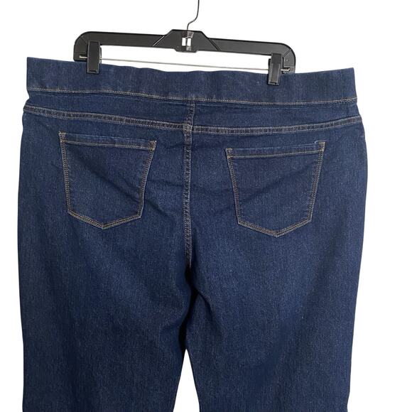 Terra&Sky Crop Ankle Denim Jeans Womens 1x 16w 18w Dark Stretch Pull On Elastic - Picture 5 of 8